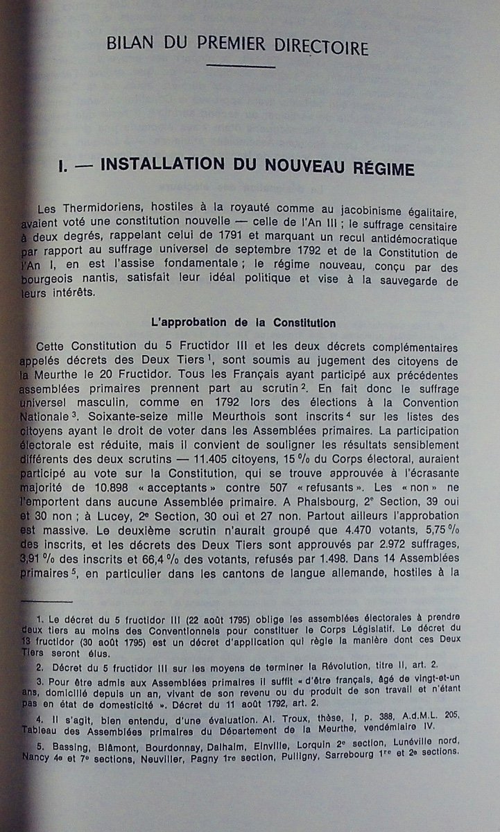CLEMENDOT (P.) - Le département de la Meurthe à l'époque du Directoire. Fetzer, 1966.-photo-8