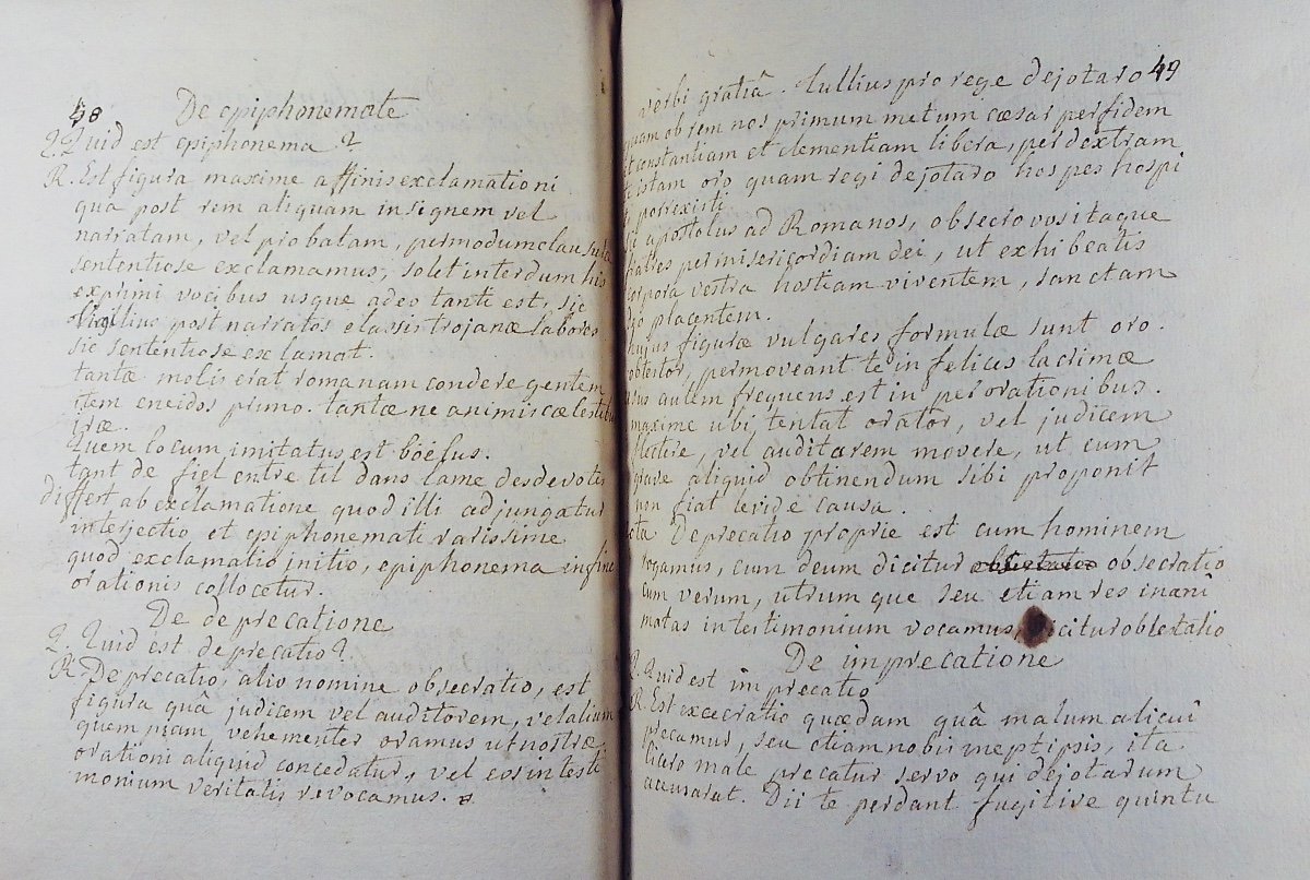 CLÉMENT (Jean-François) - Manuscrit de rhétorique en latin. Toul, Par l'auteur, 1746, relié.-photo-2