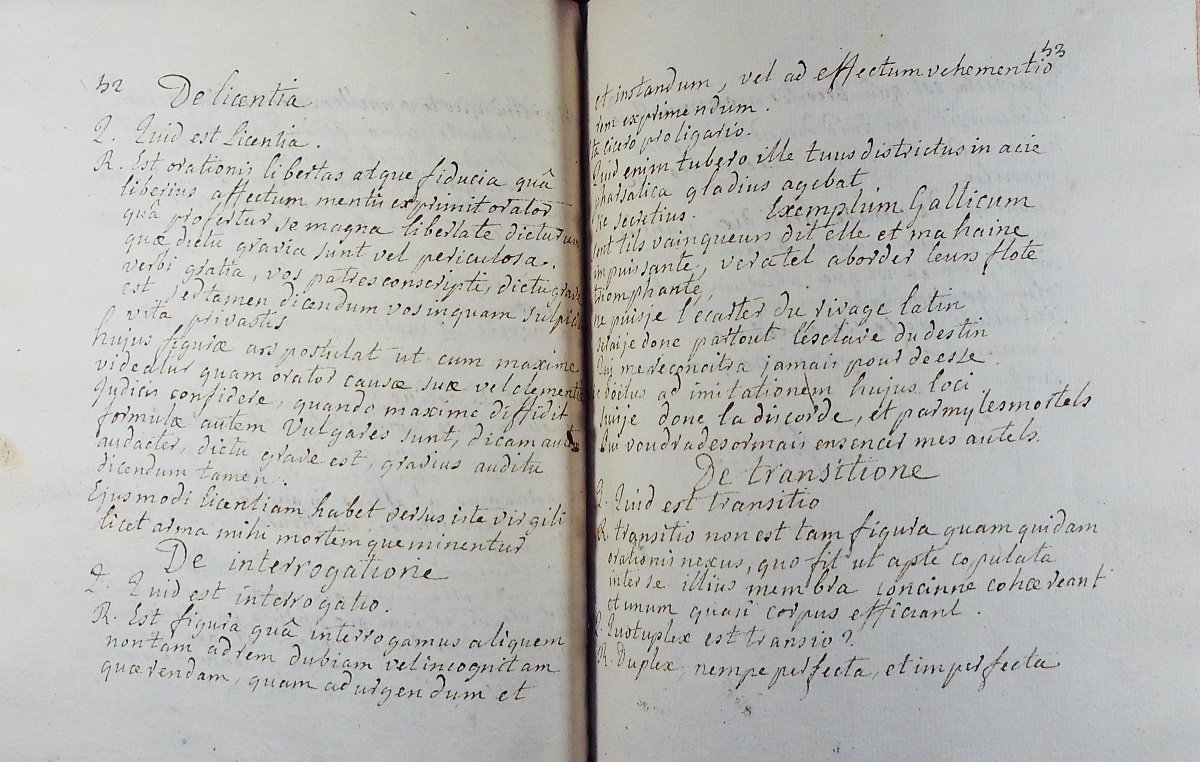 CLÉMENT (Jean-François) - Manuscrit de rhétorique en latin. Toul, Par l'auteur, 1746, relié.-photo-3