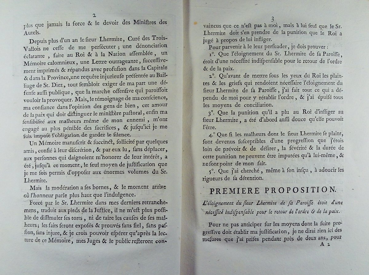 Mémoire pour M. Barthélémy-Louis-Martin de Chaumont, Évêque de St. Diez, broché, 1789.-photo-2