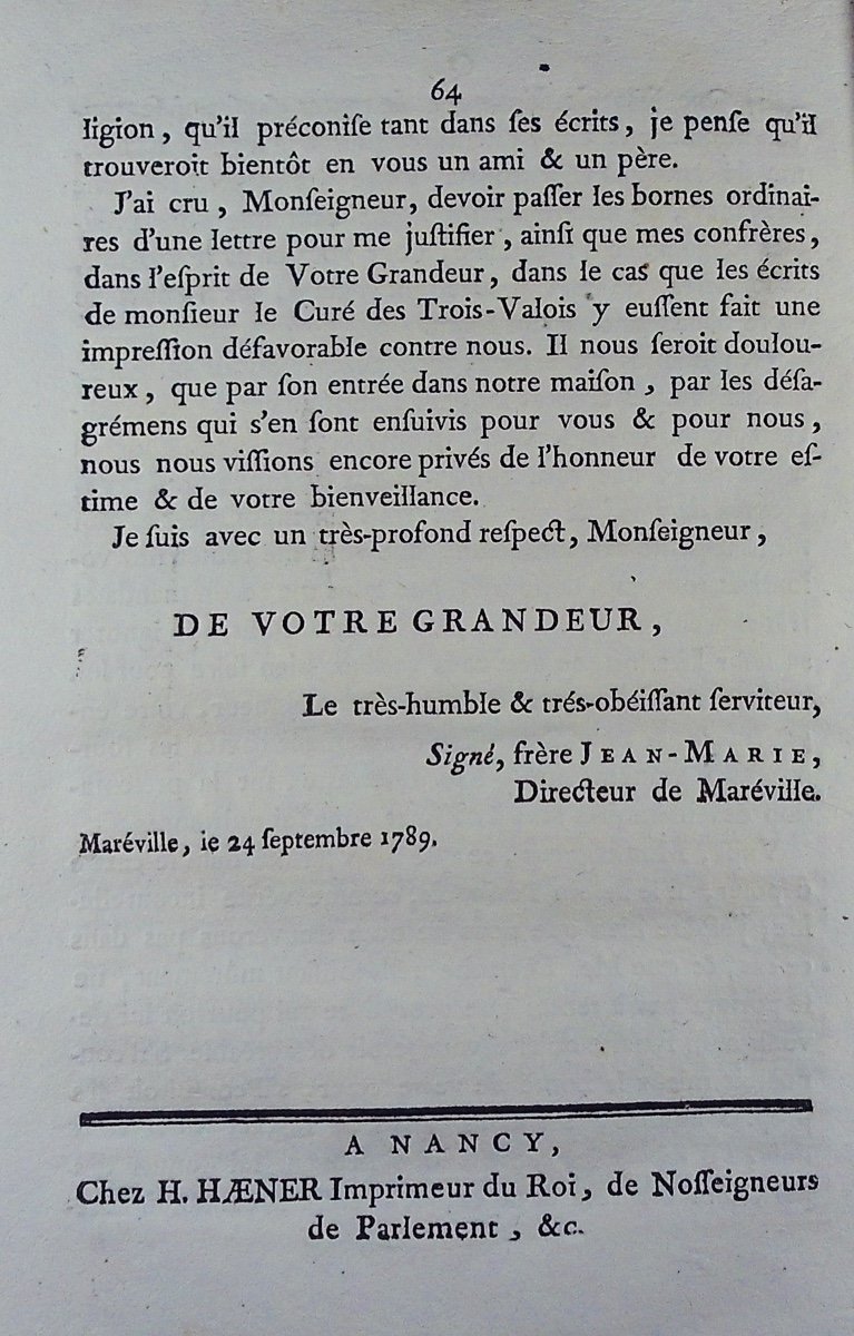 Mémoire pour M. Barthélémy-Louis-Martin de Chaumont, Évêque de St. Diez, broché, 1789.-photo-8