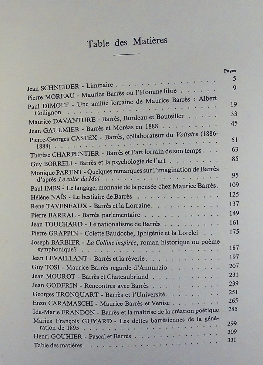 Annales de l'Est – Mémoire N° 24 : Maurice Barrès. Nancy, Université de Nancy, 1963, broché.-photo-6