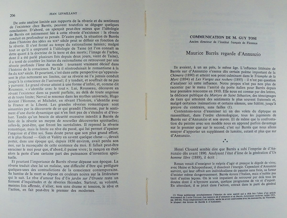 Annales de l'Est – Mémoire N° 24 : Maurice Barrès. Nancy, Université de Nancy, 1963, broché.-photo-7