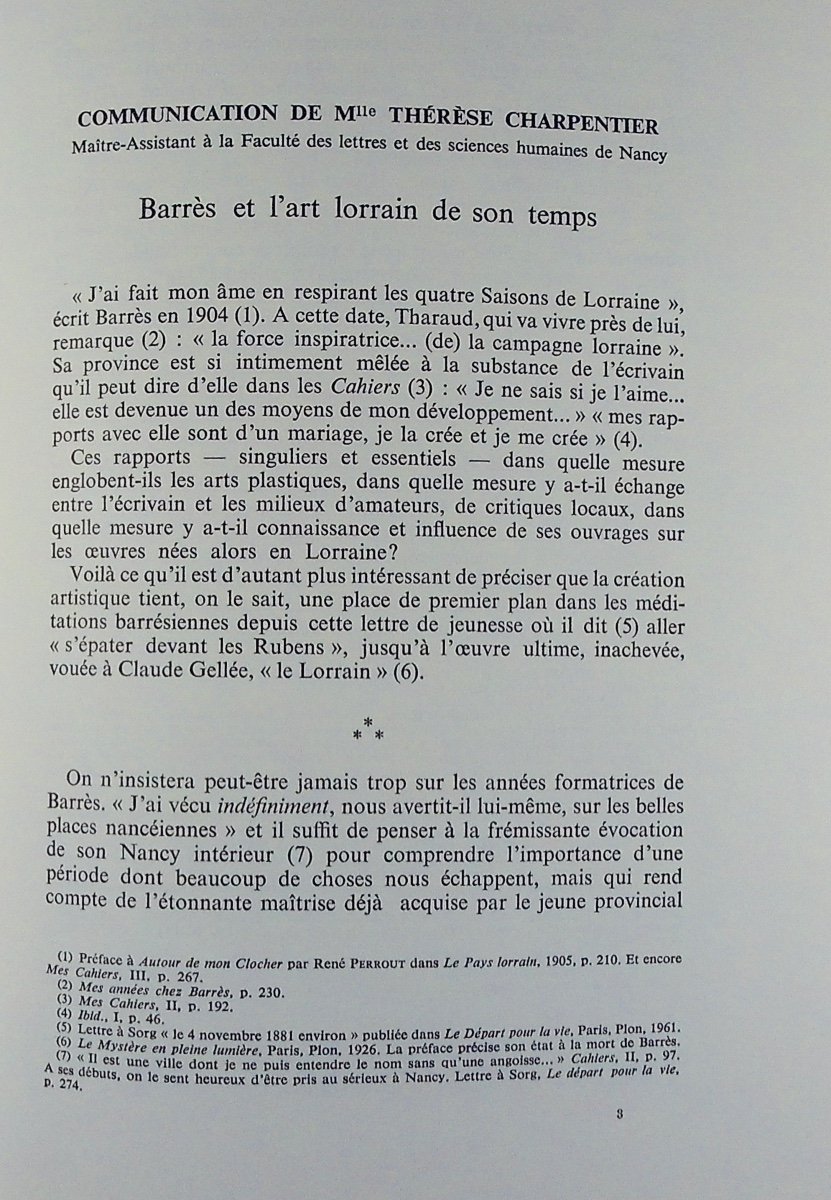 Annales de l'Est – Mémoire N° 24 : Maurice Barrès. Nancy, Université de Nancy, 1963, broché.-photo-8