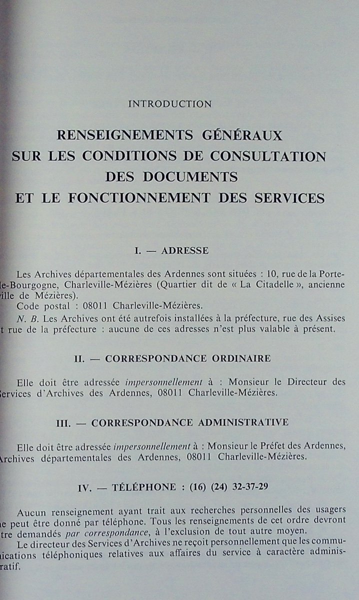 COLLIN (Hubert) - Guide des Archives des Ardennes. Charleville-Mézières, 1974, broché.-photo-4