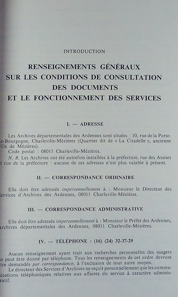 COLLIN (Hubert) - Guide des Archives des Ardennes. Charleville-Mézières, 1974, broché.-photo-4