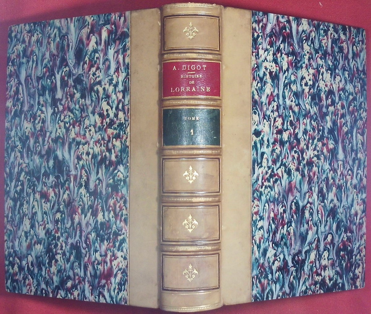 Digot (auguste) - History Of Lorraine. Crépin-leblond, 1880, Beige Half-calf Box Bindings.-photo-3