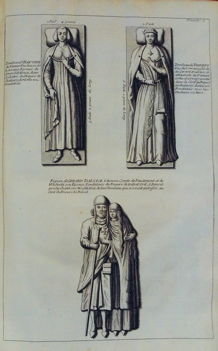 DOM CALMET (Augustin) - Histoire ecclésiastique et civile de Lorraine. 1728, 3 volumes d'époque-photo-4
