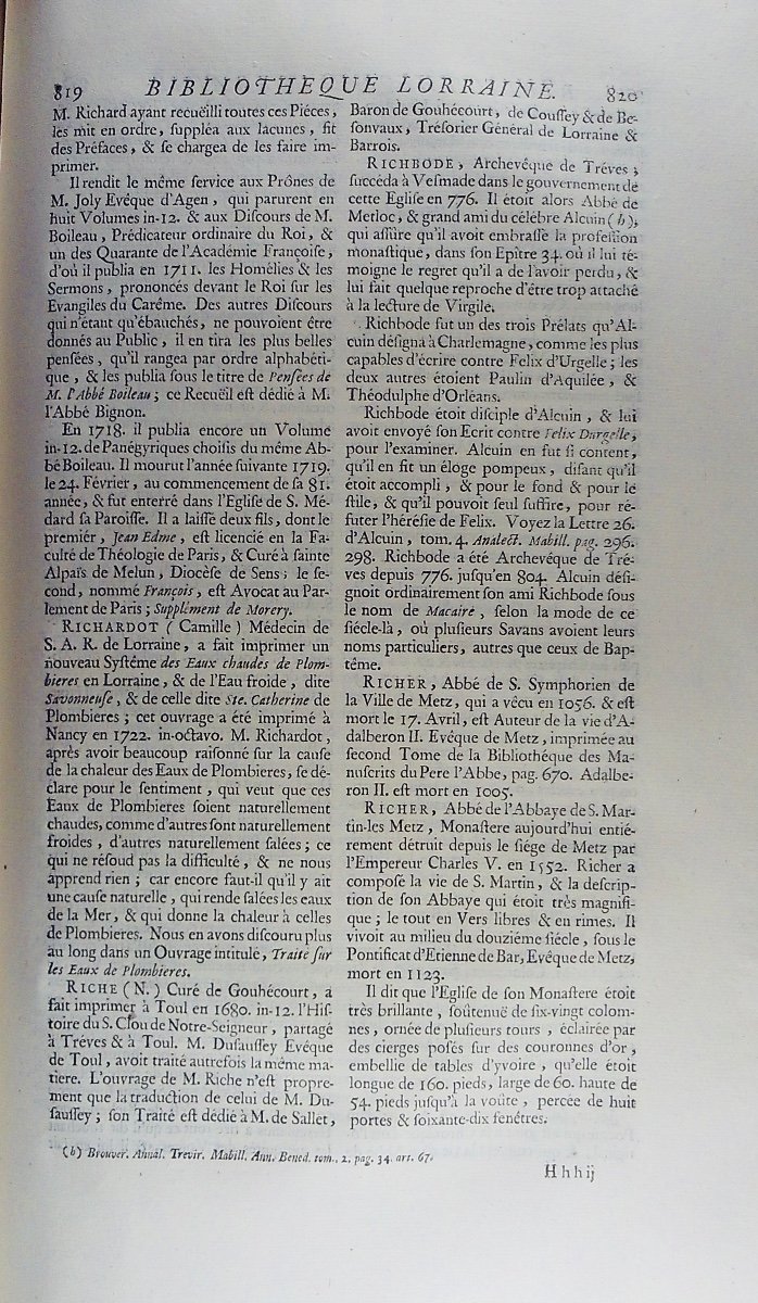 DOM CALMET - Bibliothèque Lorraine ou histoire des hommes illustres. 1751 , reliure demi-veau.-photo-8