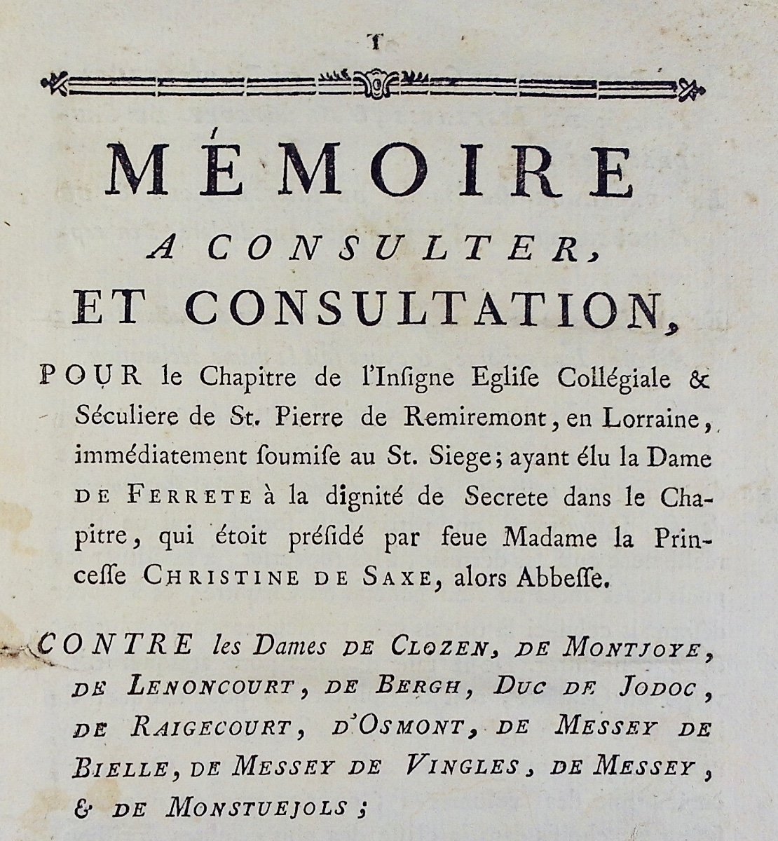 Mémoire à consulter et consultation pour le chapitre de Remiremont, Vosges. 1783, à restaurer.-photo-3