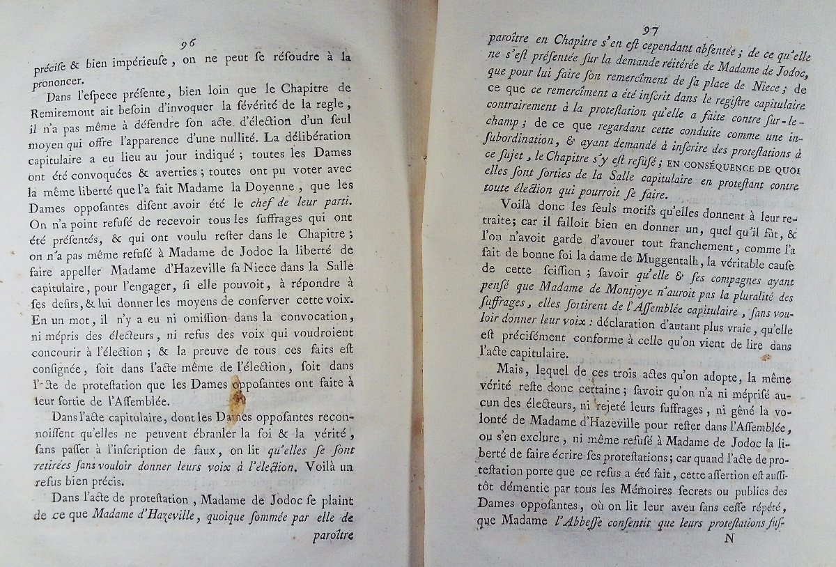 Mémoire à consulter et consultation pour le chapitre de Remiremont, Vosges. 1783, à restaurer.-photo-7