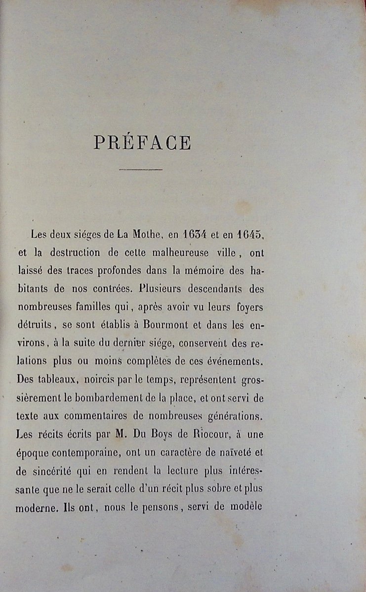 DU BOYS DE RIOCOUR - Relation des sièges et du blocus de La Mothe (1634-1642-1645). 1861.-photo-2
