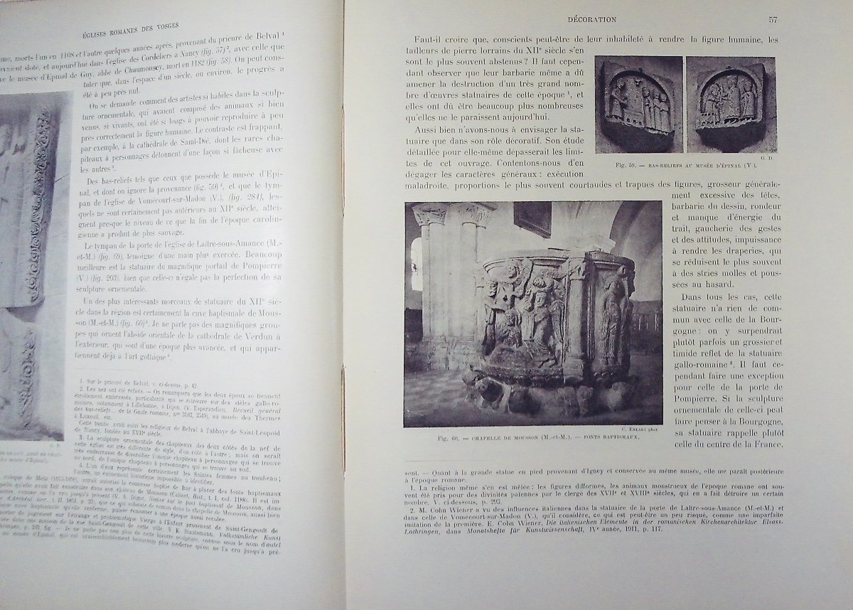 DURAND (Georges) - Églises romanes des Vosges. Paris, Édouard Champion, 1913, broché.-photo-4