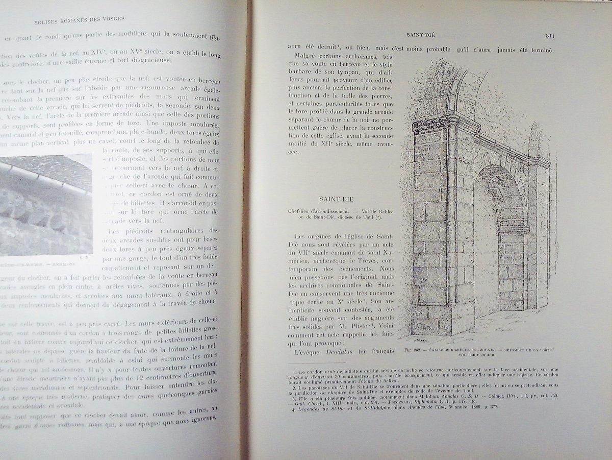 DURAND (Georges) - Églises romanes des Vosges. Paris, Édouard Champion, 1913, broché.-photo-1