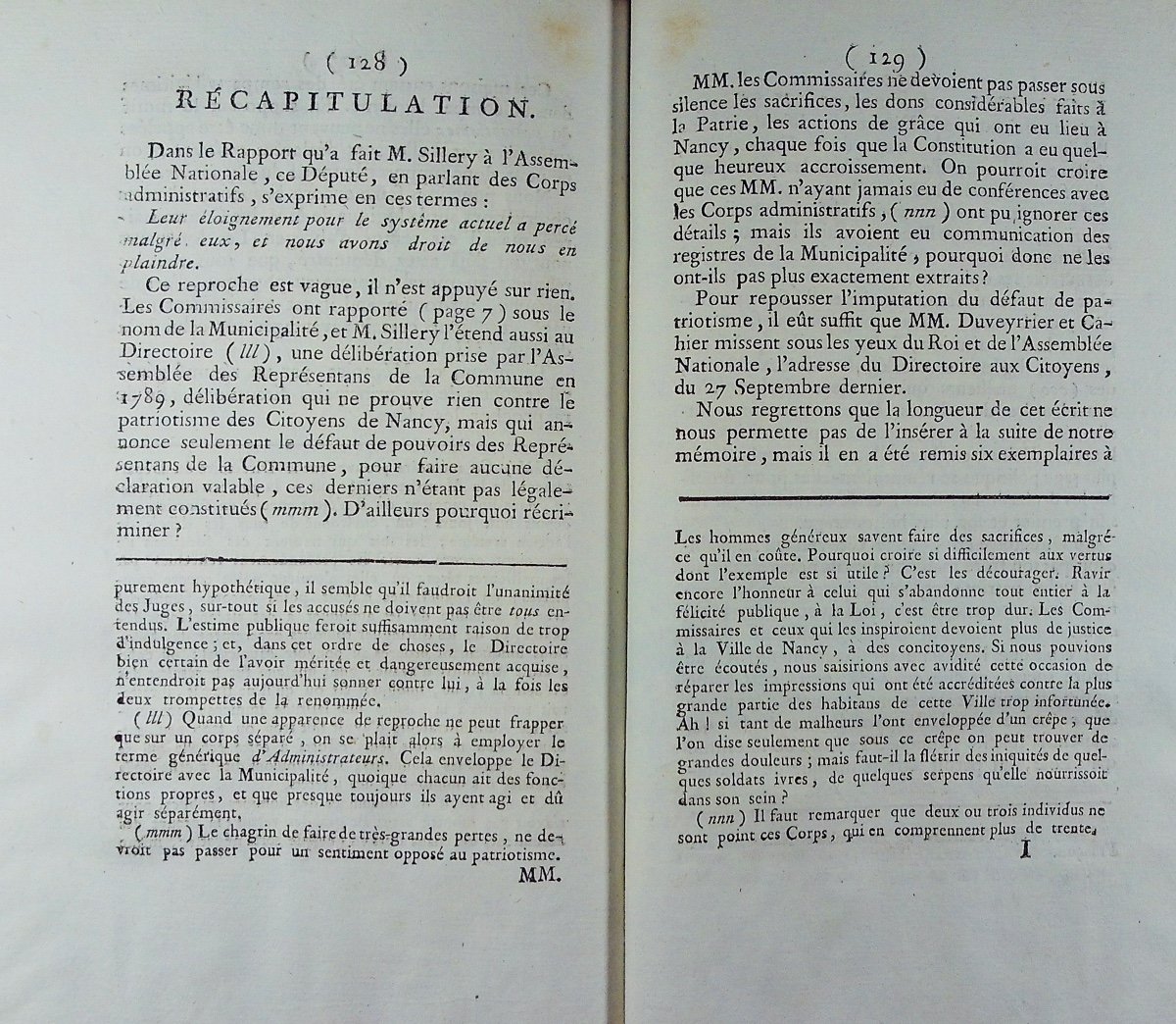 DUVEYRIER, CAHIER - Réponse au rapport de MM. sur les troubles de Nancy. 1791, reliure 19ème.-photo-4