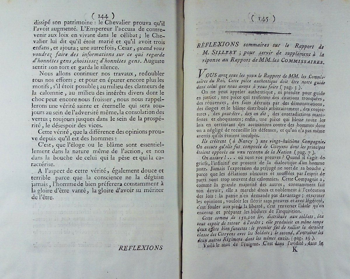 DUVEYRIER, CAHIER - Réponse au rapport de MM. sur les troubles de Nancy. 1791, reliure 19ème.-photo-5