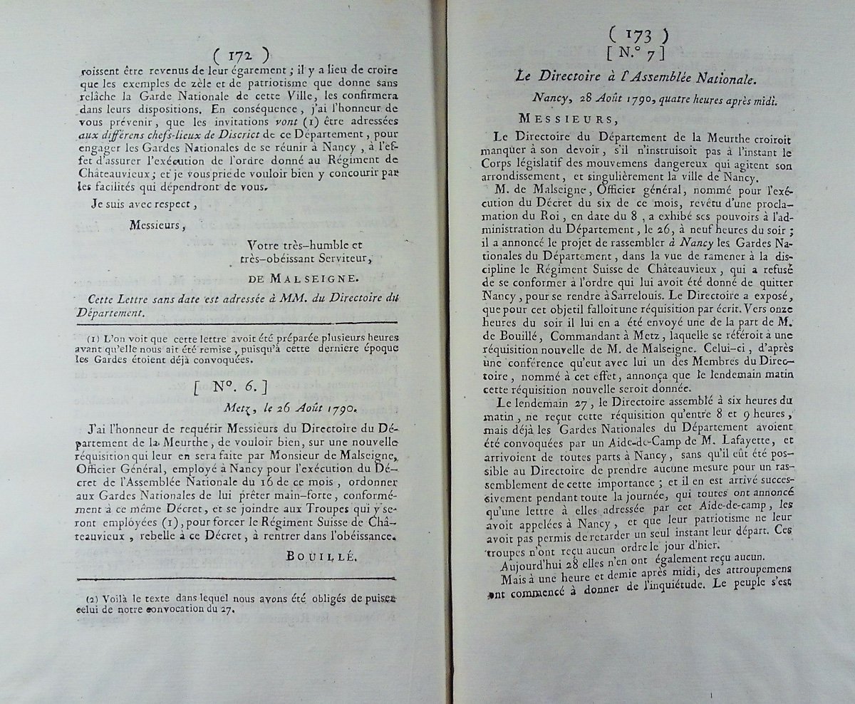 Duveyrier, Notebook - Response To The Report By Mm. About Nancy's Troubles. 1791, 19th Century Binding.-photo-6