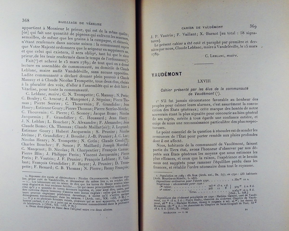 ETIENNE (Charles) - Les Cahiers de doléances du bailliage de Vézelize. 1930, relié.-photo-3