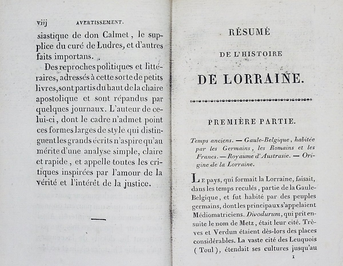 Etienne (henri) - Summary Of Lorraine's Story. Lecointe And Durey, 1825, Calfskin Binding.-photo-1