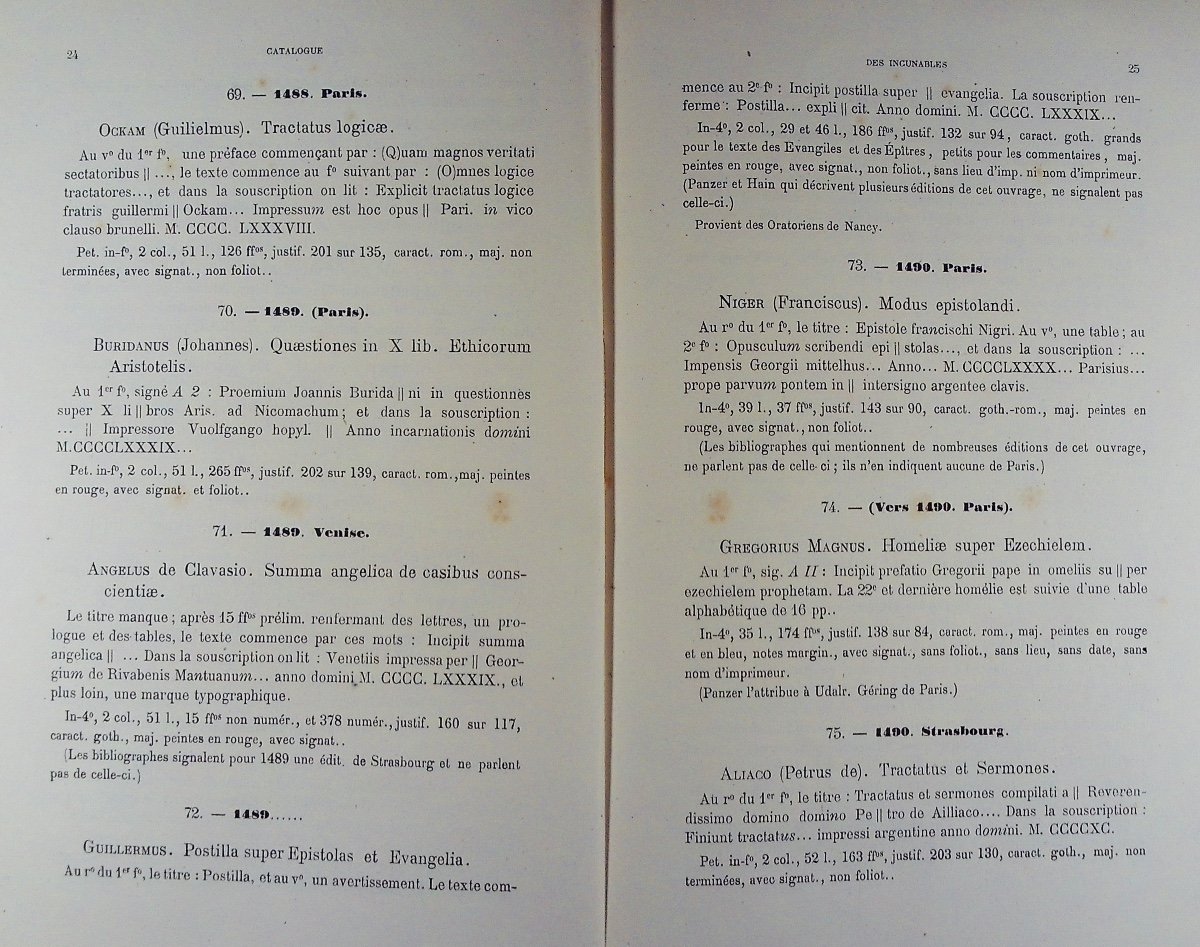 FAVIER (Justin) - Catalogue des incunables de la bibliothèque publique de Nancy. 1883, broché.-photo-3