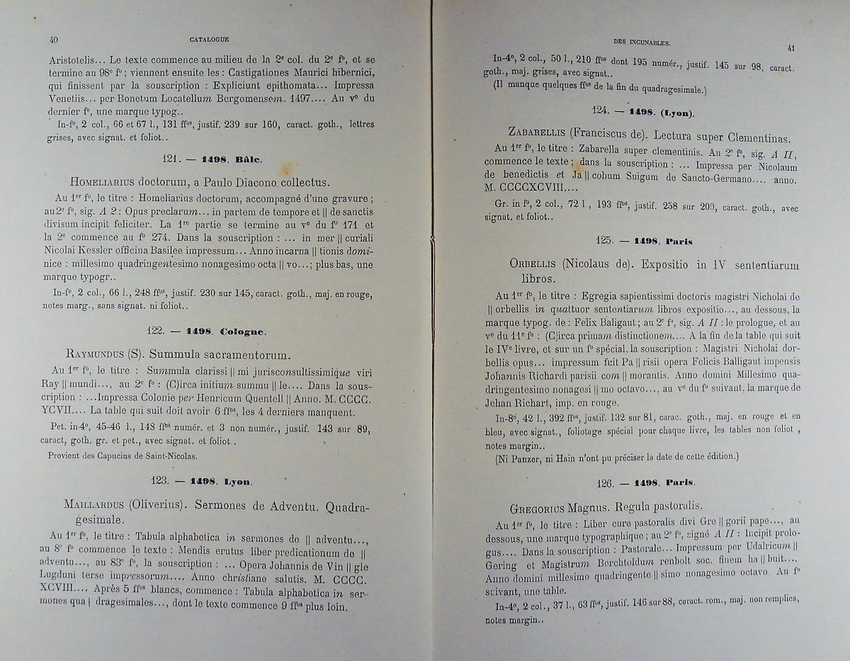 FAVIER (Justin) - Catalogue des incunables de la bibliothèque publique de Nancy. 1883, broché.-photo-6