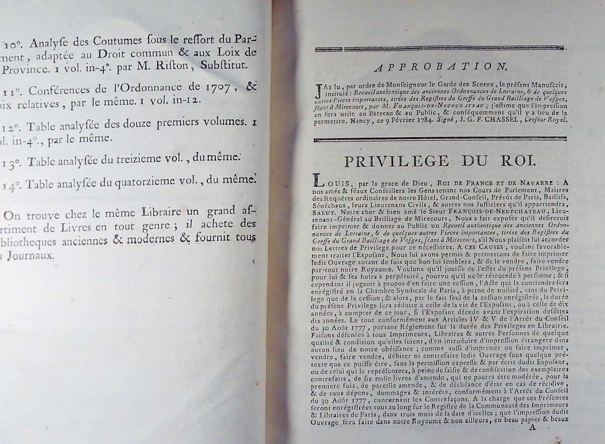 François-de-neuchateau - Authentic Collection Of The Ordinances Of Lorraine Concerning The Vosges.-photo-2