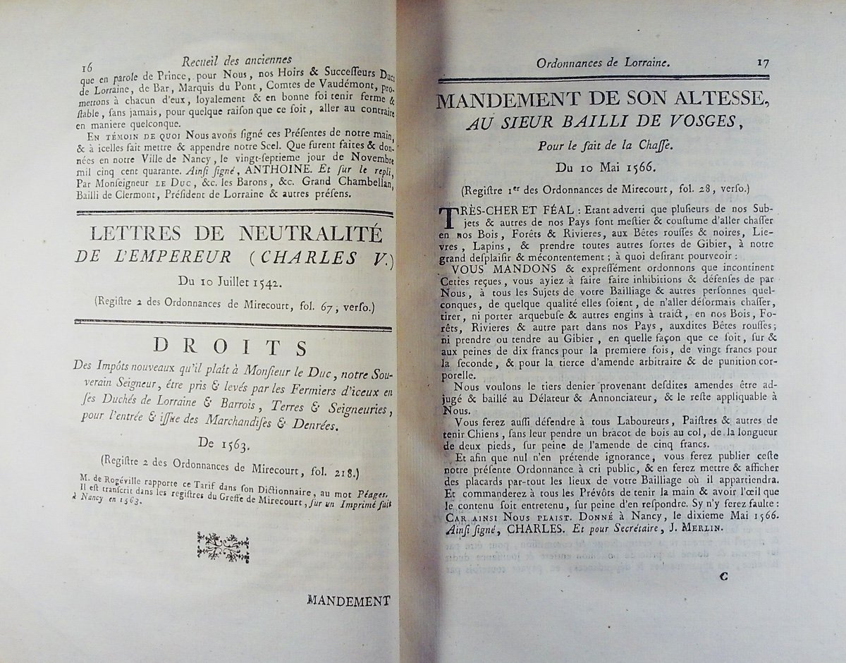 François-de-neuchateau - Authentic Collection Of The Ordinances Of Lorraine Concerning The Vosges.-photo-6