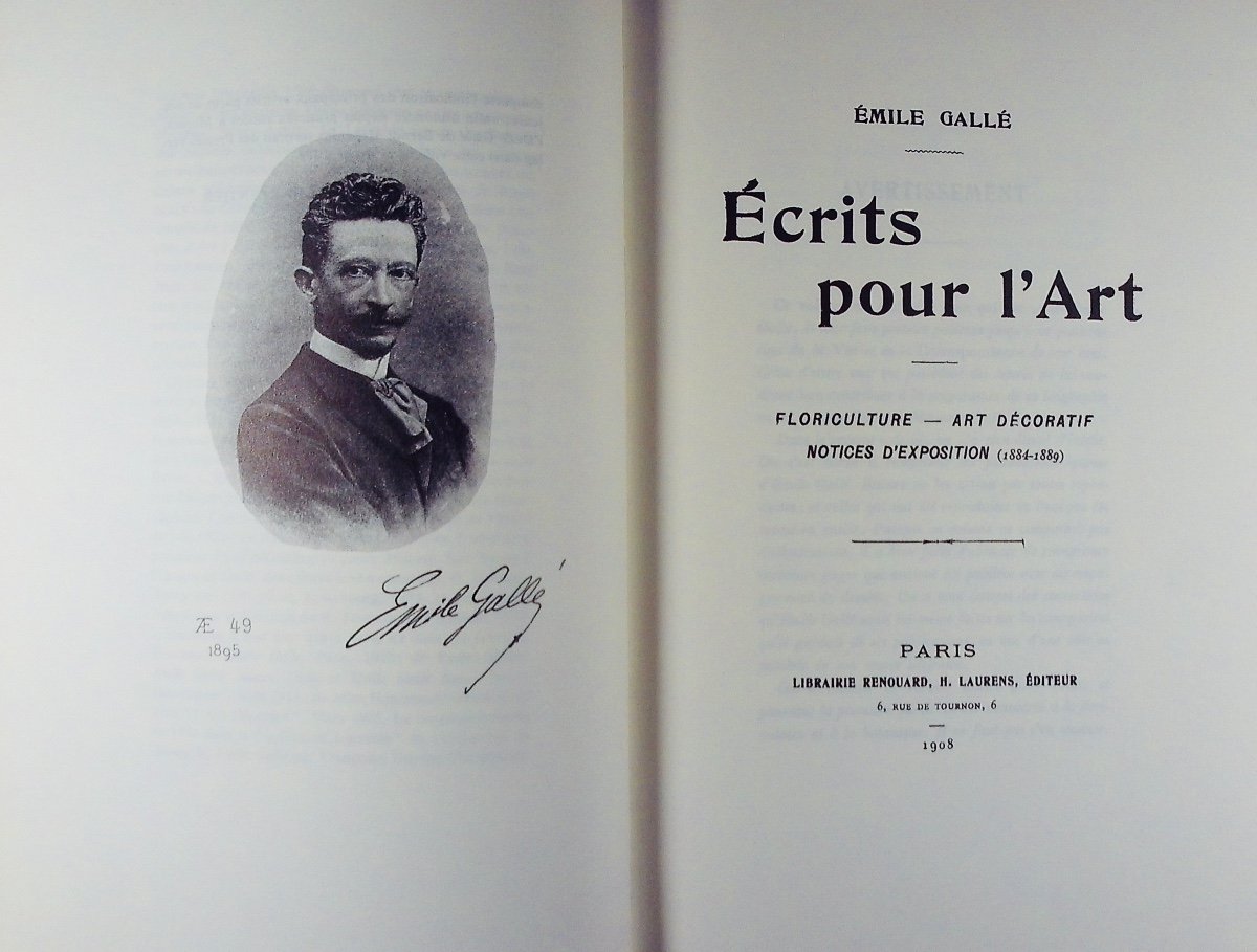 GALLÉ  - Écrits pour l'art. Floriculture - Art décoratif -Notice d'exposition. Réédition, 1980.-photo-3