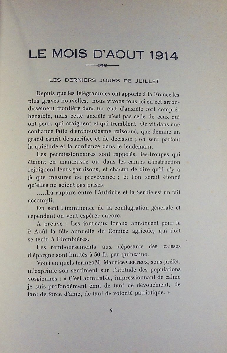 GERMAIN TRICOT (A.) - Pages vosgiennes. La Vie à Remiremont pendant la guerre 1914-1915. 1916.-photo-3