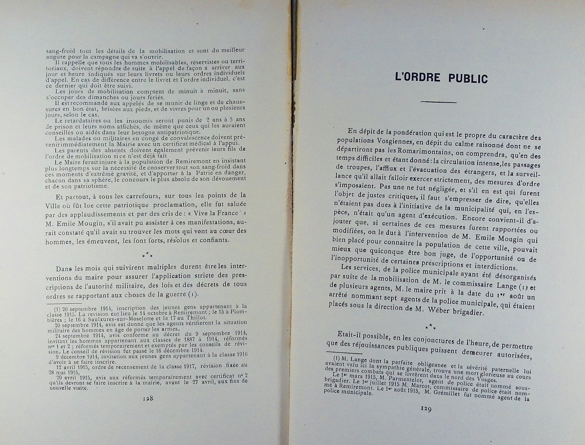 GERMAIN TRICOT (A.) - Pages vosgiennes. La Vie à Remiremont pendant la guerre 1914-1915. 1916.-photo-7
