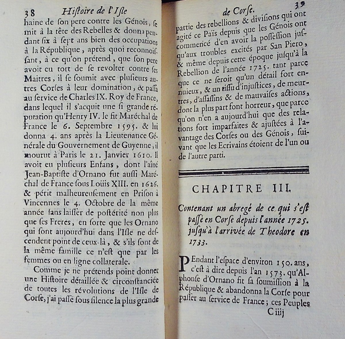 [goury De Champgrand (jean-françois)] - History Of The Island Of Corsica. 1749, In Period Binding.-photo-4