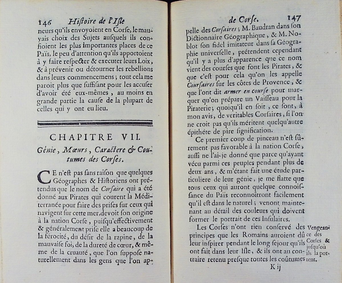 [goury De Champgrand (jean-françois)] - History Of The Island Of Corsica. 1749, In Period Binding.-photo-6