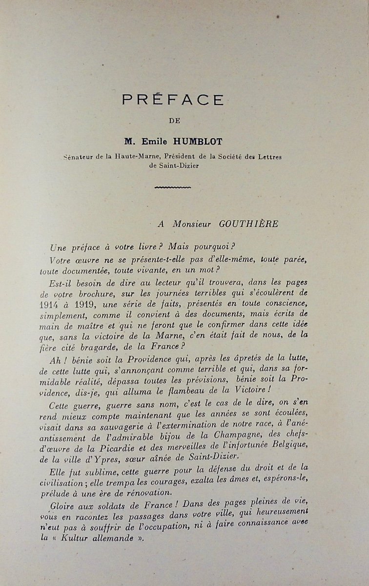 Gouthière (rené) - Saint-dizier During The 1914-1919 War. Around 1920, Paperback.-photo-3