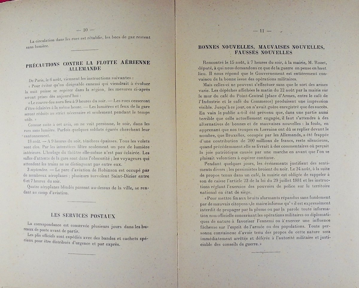 Gouthière (rené) - Saint-dizier During The 1914-1919 War. Around 1920, Paperback.-photo-2