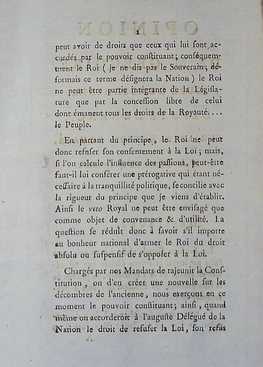 GRÉGOIRE (Henri) - Opinion de M. Grégoire curé d'Emberménil, député de Nanci. 1789, broché.-photo-4