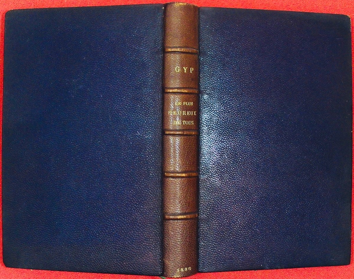 Gyp - The Happiest Of All. Calmann Lévy, 1886, Signed Binding In Full Purple Morocco.-photo-2