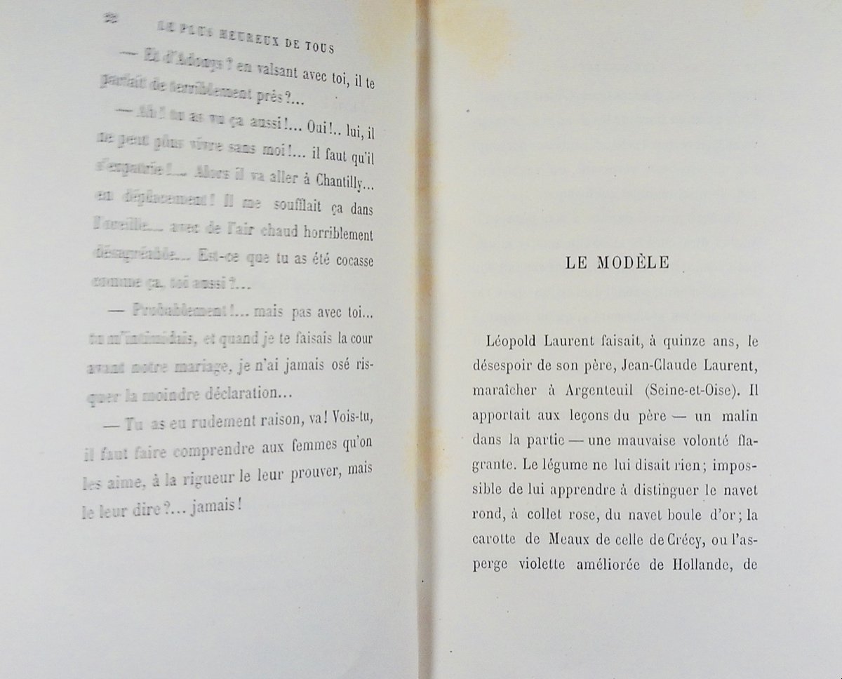 Gyp - The Happiest Of All. Calmann Lévy, 1886, Signed Binding In Full Purple Morocco.-photo-4