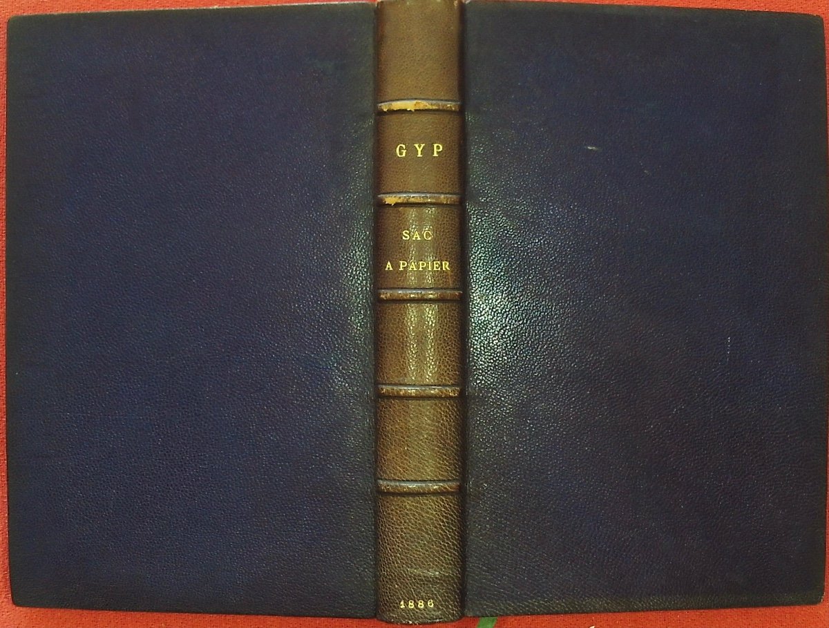 Gyp, & Three Stars - Paper Bag. Calmann Lévy, 1886, Signed Binding In Full Purple Morocco.-photo-3