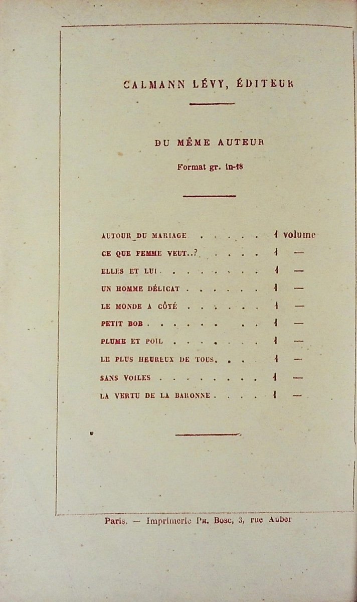 Gyp, & Three Stars - Paper Bag. Calmann Lévy, 1886, Signed Binding In Full Purple Morocco.-photo-2