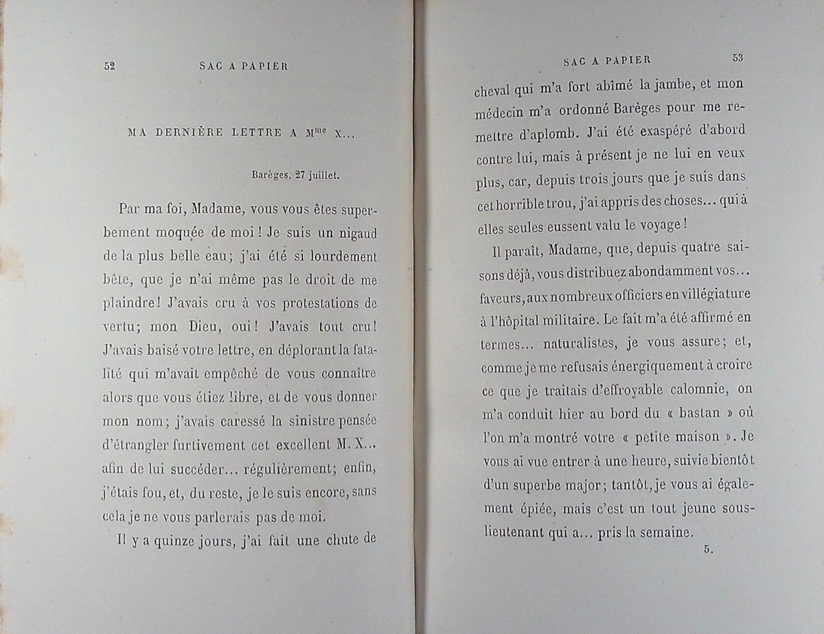 Gyp, & Three Stars - Paper Bag. Calmann Lévy, 1886, Signed Binding In Full Purple Morocco.-photo-7