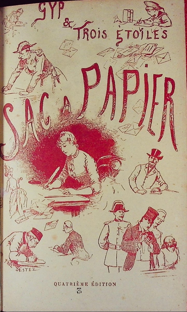 Gyp, & Three Stars - Paper Bag. Calmann Lévy, 1886, Signed Binding In Full Purple Morocco.