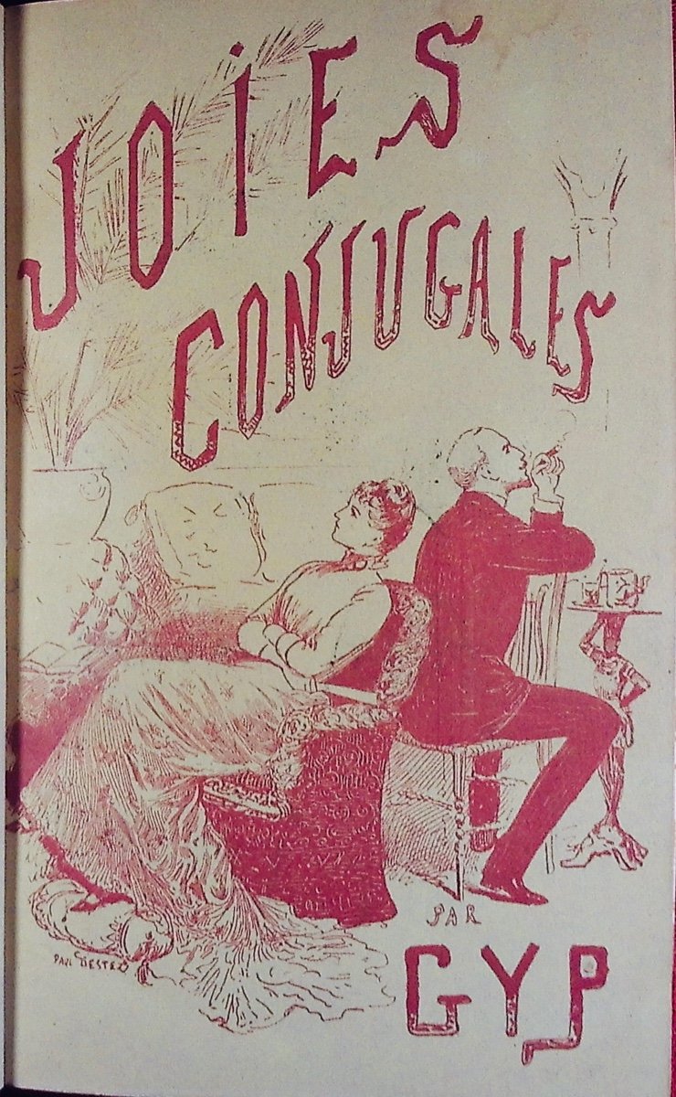 GYP - Joies conjugales. Calmann-Lévy, 1887, reliure plein maroquin violette signée Bézard.