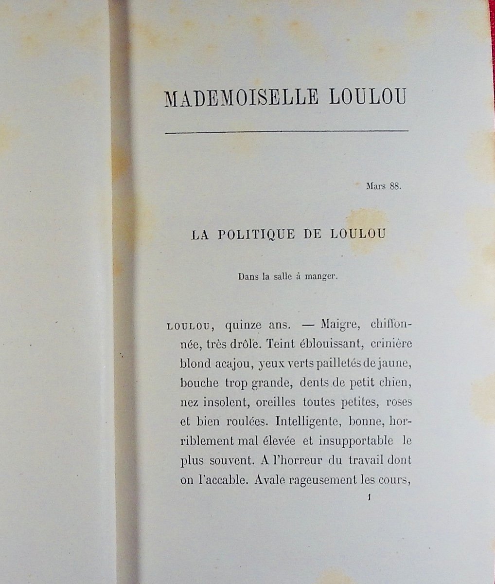 Gyp - Miss Loulou. Calmann Lévy, 1888, Full Purple Morocco Binding Signed Bézard.-photo-8