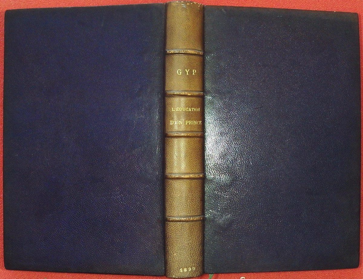 Gyp - The Education Of A Prince. Calmann Lévy, 1890, Full Purple Morocco Binding Signed Bézard.-photo-2