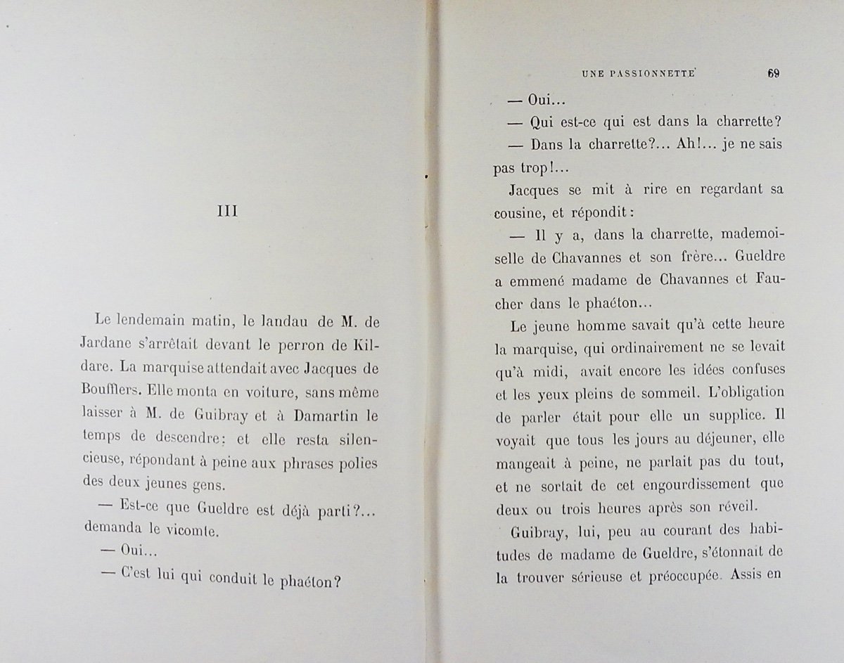 Gyp - A Passion. Calmann Lévy, 1891, Full Purple Morocco Binding Signed Bézard.-photo-3