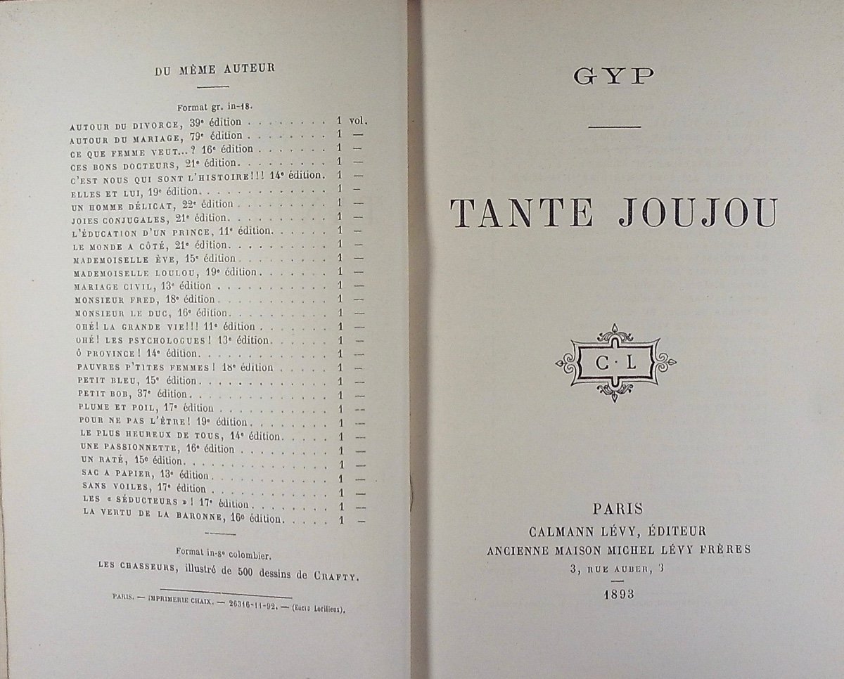 Gyp - Aunt Joujou. Calmann-lévy, 1893, Full Purple Morocco Binding Signed Bézard, Gilt Head-photo-3