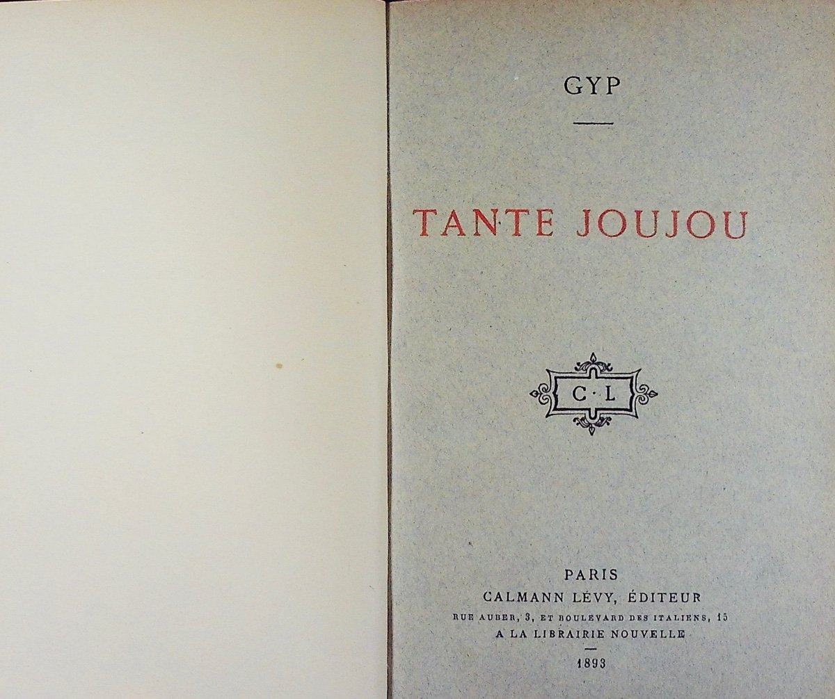Gyp - Aunt Joujou. Calmann-lévy, 1893, Full Purple Morocco Binding Signed Bézard, Gilt Head
