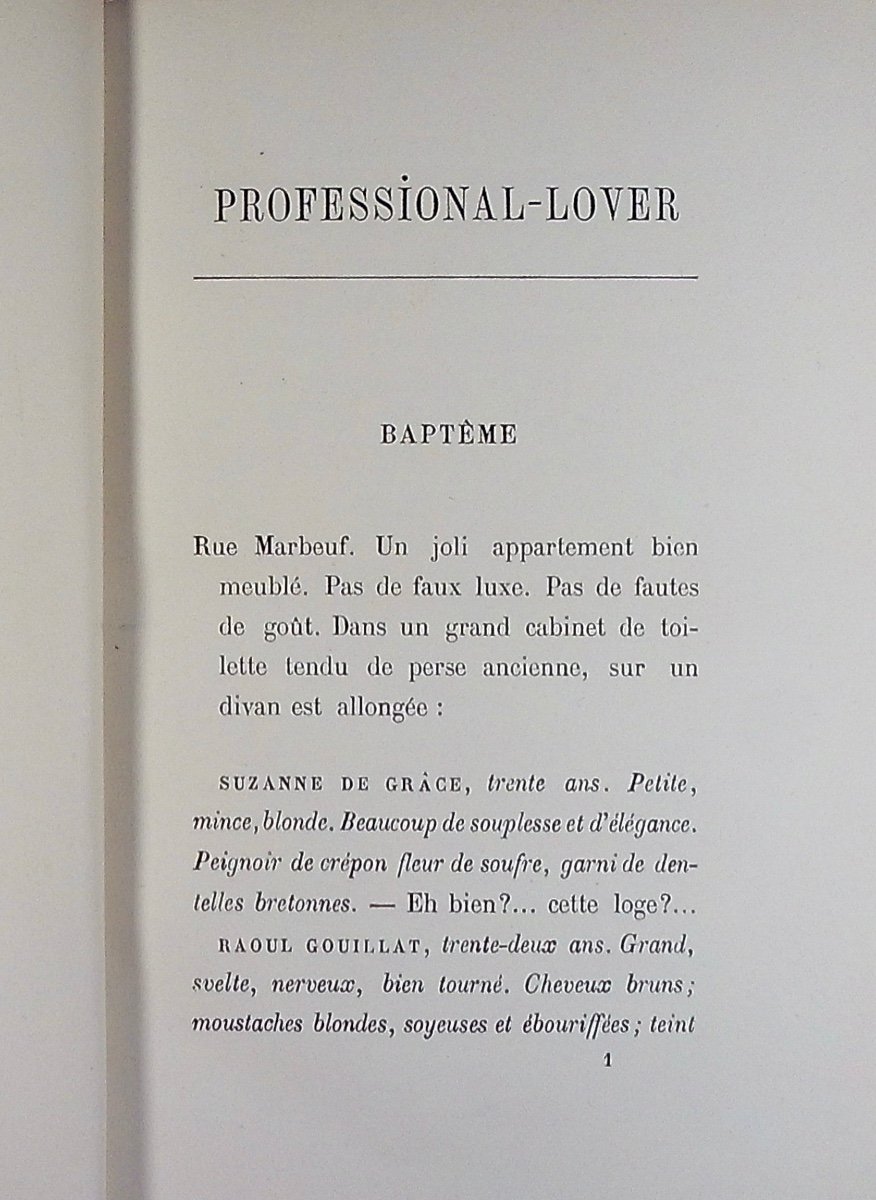 Gyp - Professional-lover. Calmann Lévy, 1894, Full Purple Morocco Binding Signed Bézard.-photo-1