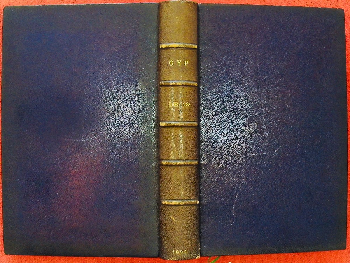 GYP - Le 13e. Calmann Lévy, 1894, reliure plein maroquin violet signée Bézard, tête dorée.-photo-6