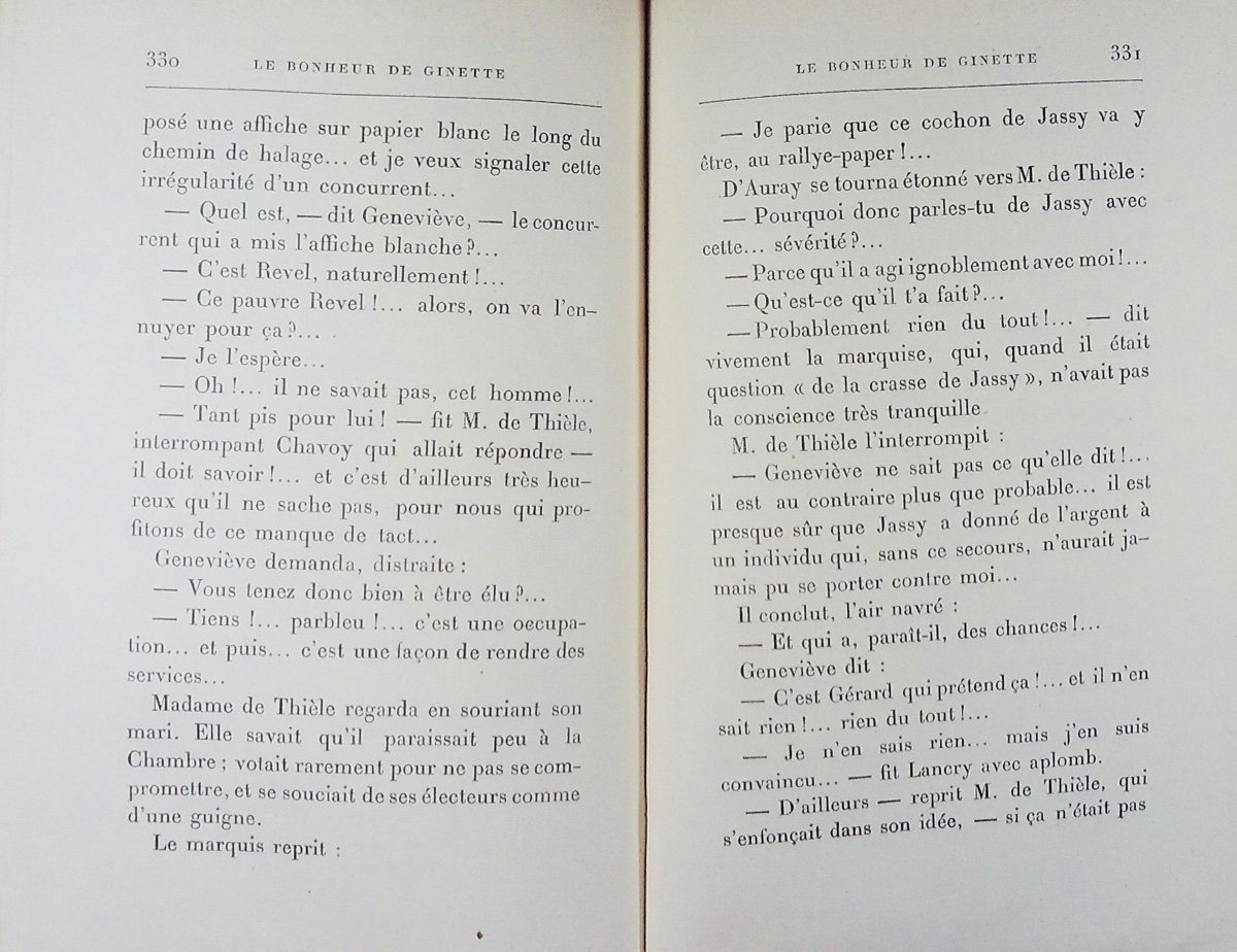 Gyp - The Happiness Of Ginette. Calmann Lévy, 1895, Full Purple Morocco Binding Signed Bézard.-photo-5
